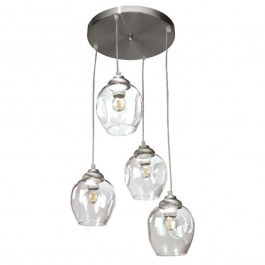 Pendant Lamp 4474-4-NM 30x90cm 4xΕ27 Nickel Inlight NICKEL