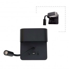 Φωτιστικό Τοίχου - Απλίκα 43036 16x18cm Led 9W 3000K Black Inlight BLACK