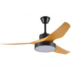 Ceiling Fan Nitinat 102000220 With Led And Remote Control D132x25cm 25W Natural-Black Inlight