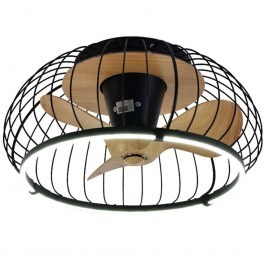 Ceiling Fan Minnewanka 101000720 Φ70x32cm With Light Dim Led 72W Black-Natural Itlighting NATURAL-BLACK