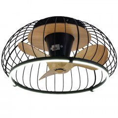 Ceiling Fan Minnewanka 101000720 Φ70x32cm With Light Dim Led 72W Black-Natural Itlighting