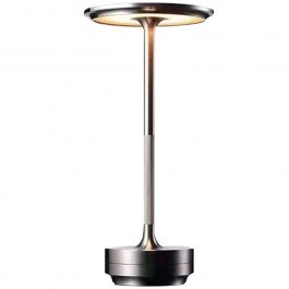 Rechargeable Table Lamp 3055-Nickel Satin D13x28cm Dim Led 250lm 3W Nickel Inlight NICKEL