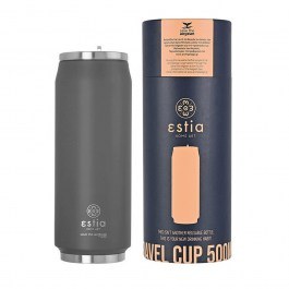 Ισοθερμικό Δοχείο Καφέ 01-9441 Save Aegean 500Ml Ανοξείδωτο Ατσάλι Matte Grey Estia GREY