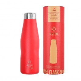 Ισοθερμικό Μπουκάλι Travel Flask 01-8543 Save Aegean 500Ml Ανοξείδωτο Ατσάλι Scarlet Red Estia RED