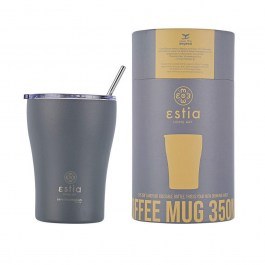 Thermos Cup With Straw Save The Aegean 01-12441 350ml Grey Estia GREY