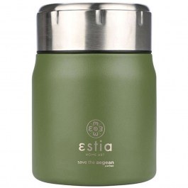 Isothermal Food Container With Spoon Save The Aegean 01-21672 10x10x14cm 500ml Forest Spirit Estia FOREST