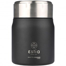 Isothermal Food Container With Spoon Save The Aegean 01-21658 10x10x14cm 500ml Midnight Black Estia BLACK