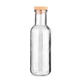 Glass Bottle 1000ml With Cork Cap Clear Estia GREY