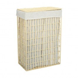 Καλάθι Απλύτων Nest 02-28060 37x22x55cm 2 Θέσεων Beige Estia BEIGE