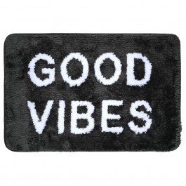 Bath Mat Good Vibes 02-28541 40x60cm Black Estia BLACK