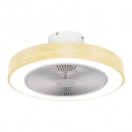 Ανεμιστήρας Οροφής Halo Flow 06-30179 Με Φως Led 45W & Τηλεχειριστήριο 15W Φ50x24cm Wood Effect Natural Estia NATURAL