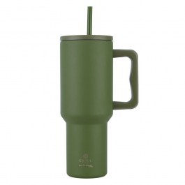 Κούπα - Θερμός Με Καλαμάκι Tumbler XL Save The Aegean 01-32173 1,2Lt Forest Spirit Estia OLIVE