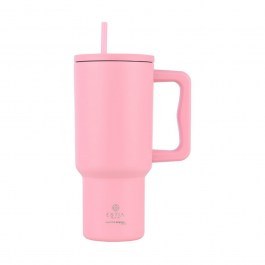 Κούπα - Θερμός Με Καλαμάκι Tumbler XL Save The Aegean 01-32142 900ml Blossom Rose Estia PINK