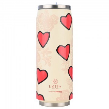 Thermos Travel Cup Tender Lace Save The Aegean 01-31329 500ml Ivory-Red Estia