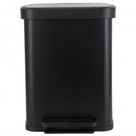 Κάδος Απορριμάτων Flatop Soft Close 01-31978 50Lt 45x37,5x57cm Mat Black Estia BLACK MATTE