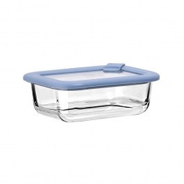 Φαγητοδοχείο Γυάλινο ColorSeal 01-26516 370ml 16,3x12,3x6,2cm Blue-Clear Estia BLUE-CLEAR