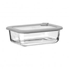 Glass Food Container ColorSeal 01-26417 640ml 18,9x14,5x6,7 Grey-Clear Estia CLEAR-GREY