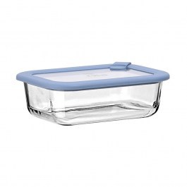 Glass Food Container ColorSeal 01-26523 640ml 18,9x14,5x6,7 Blue-Clear Estia BLUE-CLEAR