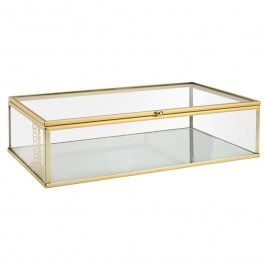 Κουτί Αποθήκευσης Κοσμημάτων 02-28183 Με Καθρέπτη 24x14x6cm Clear-Gold Estia CLEAR-GOLD