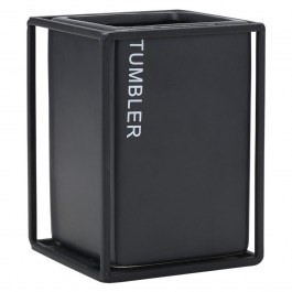 Ποτηροθήκη Cage 02-30001 8,5x8,5x12cm Black Estia BLACK