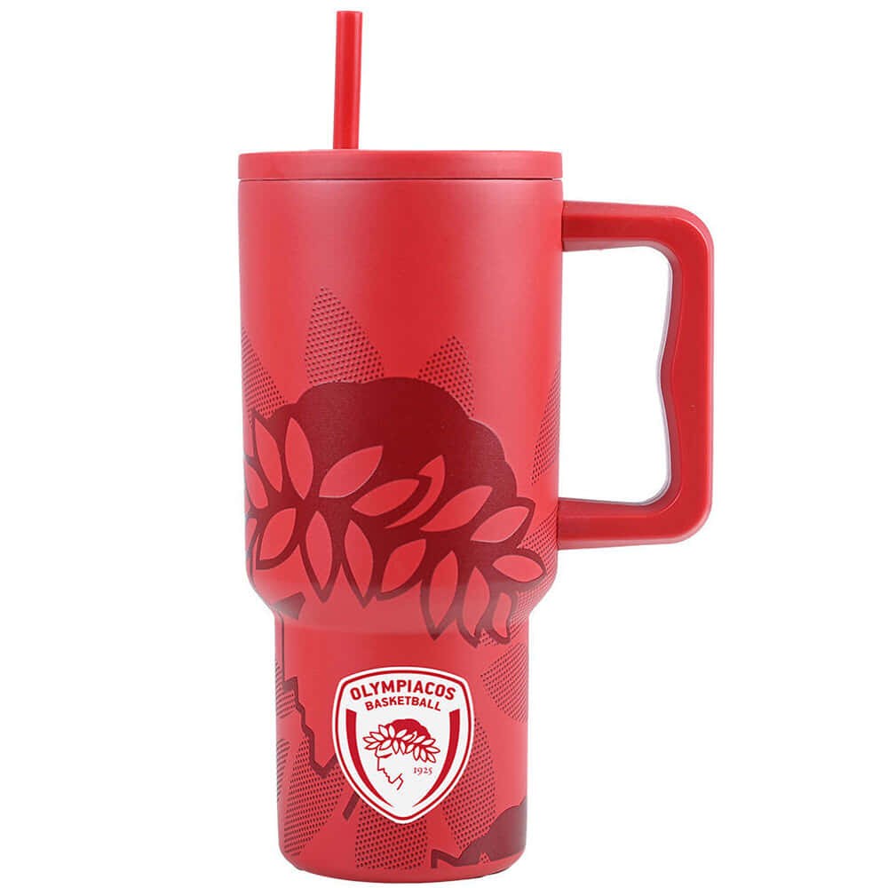 Κούπα - Θερμός Με Καλαμάκι XL Olympiacos BC 01-35969 900ml Red Estia