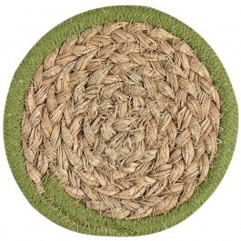 Coaster Gaia (Set 4Pcs) 07-40437 D12cm Natural-Green Estia NATURAL-GREEN