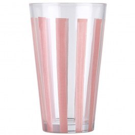 Water Glass Ligne 07-39554 495ml Clear-Pink Estia PINK