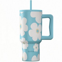 Κούπα - Θερμός Με Καλαμάκι XL Daisy Save The Aegean 01-41618 900ml Multi-Blue Estia BLUE
