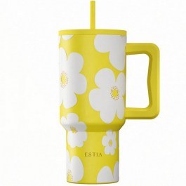Κούπα - Θερμός Με Καλαμάκι XL Daisy Save The Aegean 01-41625 900ml Multi-Yellow Estia YELLOW