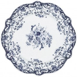 Shallow Plate Reverie 07-38793 27cm White-Blue Estia WHITE-BLUE