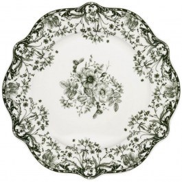 Shallow Plate Reverie 07-38717 27cm White-Green Estia WHITE-GREEN