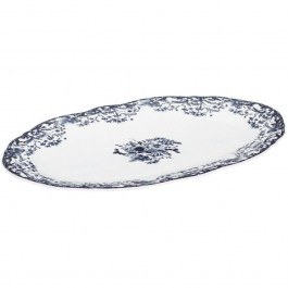 Serving Platter Reverie 07-38786 30cm White-Blue Estia WHITE-BLUE