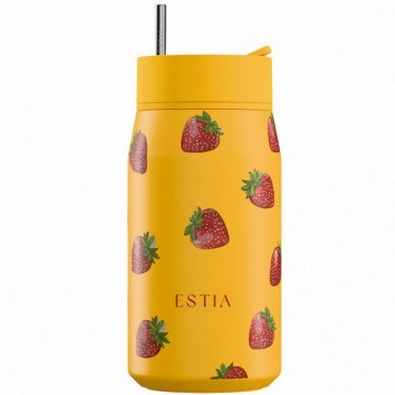Glass - Thermos Lens Berry Bright Save The Aegean 01-42936 360ml Yellow-Red Estia