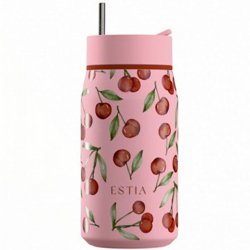 Glass - Thermos Lens Cherry Rose Save The Aegean 01-42882 360ml Pink-Multi Estia