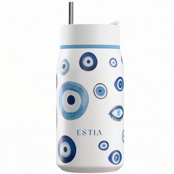 Glass - Thermos Lens Spirit Of Luck Save The Aegean 01-42967 360ml White-Blue Estia
