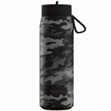 Isothermal Bottle Pulse Dark Camo Save The Aegean 01-47863 500ml Grey-Black Estia