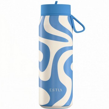 Isothermal Bottle Pulse Ocean Waves Save The Aegean 01-42608 500ml White-Blue Estia