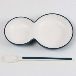 Πιάτο Παιδικό Με Κουτάλι (Σετ 2Τμχ) LBTTNJTN-0160NV Navy-White Takenaka WHITE-NAVY