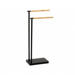 Κρεμάστρα Για Πετσέτες Επιδαπέδια 2 Θέσεων AH-BA72130 30x20x78cm Black-Natural Andrea House NATURAL-BLACK