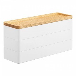 Κουτί Αποθήκευσης Κοσμημάτων & Αξεσουάρ 3 Θέσεων Με Καπάκι YMZK5811 45x9,5x12cm White Yamazaki White