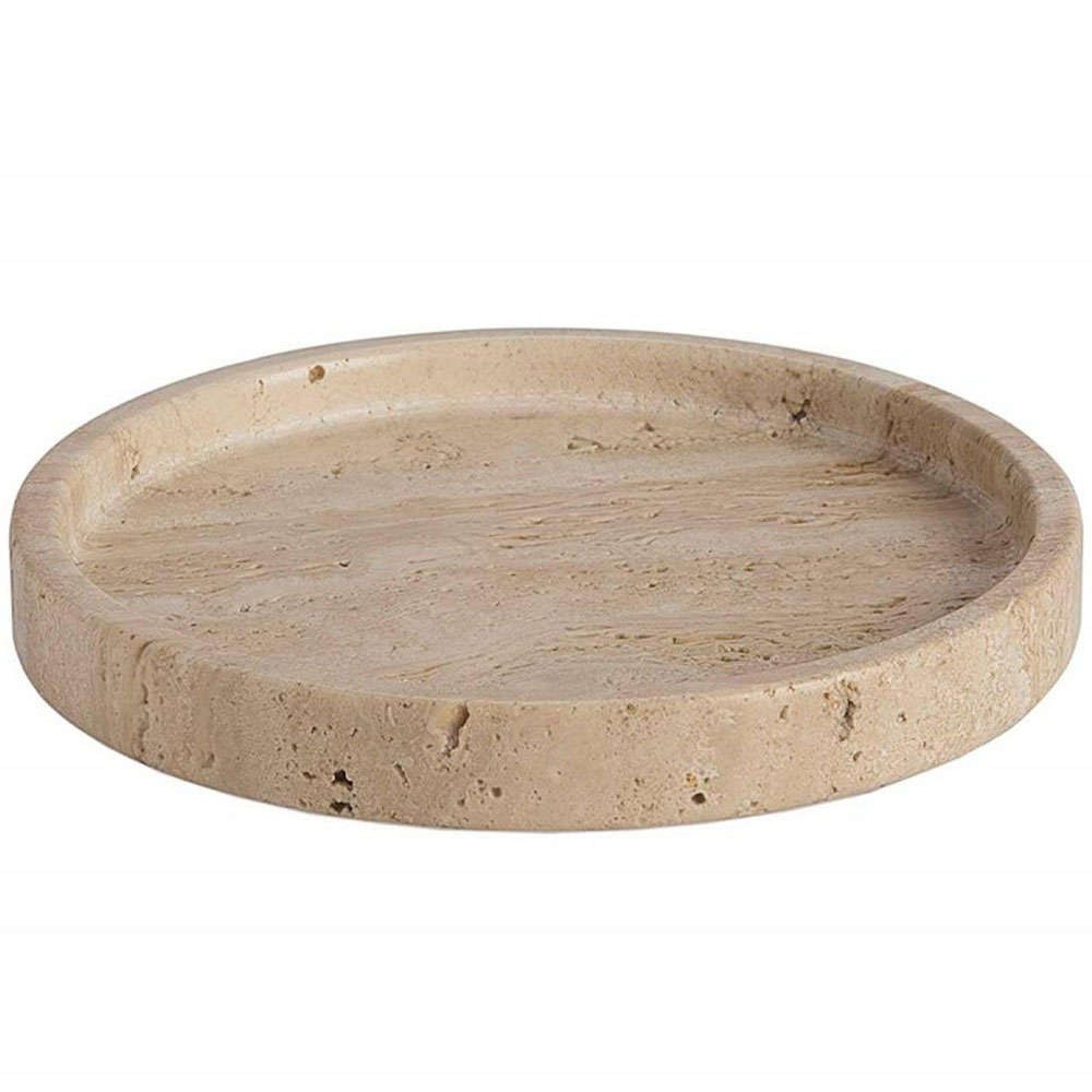 Διακοσμητικός Δίσκος Travertine AH-AX24152 Φ20x2,5cm Marble Beige Andrea House