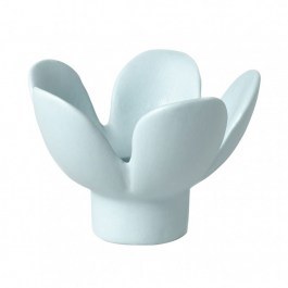Candlestick Flower RD0051575 D8x5,5cm Light Βlue Raeder LIGHT BLUE