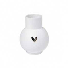 Βάζο Πορσελάνινο Heart Gold RD0017713 Φ10x13cm White-Gold Raeder WHITE-GOLD