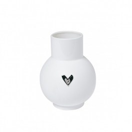 Βάζο Πορσελάνινο Heart Silver RD0017715 Φ10x13cm White-Silver Raeder WHITE-SILVER