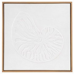 Πίνακας Καμβάς Χειροποίητος Nautilus AH-AX25100 40x40cm White Andrea House