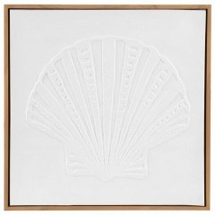 Canvas Painting Handmade Shelll AH-AX25101 40x40cm White Andrea House