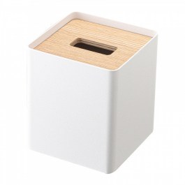Θήκη Για Χαρτομάντηλα Rin Square YMZK5180 13x13x15,5cm White-Natural Yamazaki WHITE-NATURAL