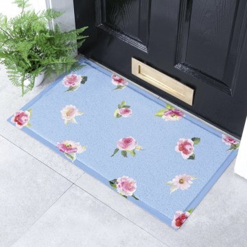 Entrance Mat Watercolour Floral -AMDMW-WATERCOLOURFLORAL-7040 70x40cm Multi-Blue Artsy Mats