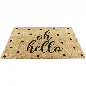 Entrance Mat Oh Hello Spotty -AMTYPO-OHHELLO 60x40cm Natural-Black Artsy Mats