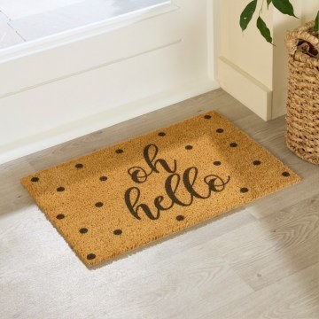Entrance Mat Oh Hello Spotty -AMTYPO-OHHELLO 60x40cm Natural-Black Artsy Mats